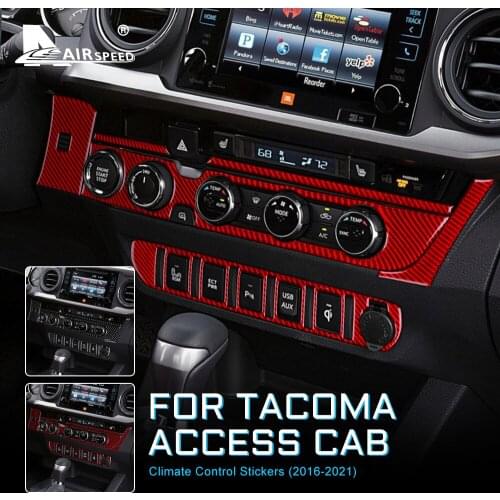 AIRSPEED Carbon Fiber for Toyota Tacoma 2016-2021 Accessories Interior Trim Central Control Air Conditioning Knob Cover Sticker