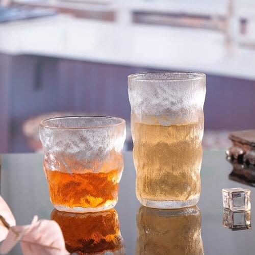 300ml/380ml Japanese Style Glacier Pattern Glass Water Glass Juice Drink Cup Coffee Cup Beer Glass Breakfast Milk Glass