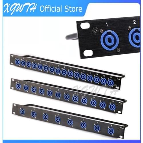 Rack Patch Panel 8 12 16 Way Speak On Chassis Connnector 1U Flight Case Mount For Professional Loudspeaker Audio Cable Male Plug
