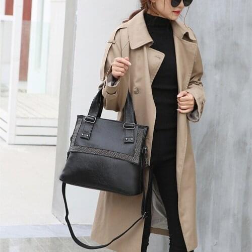Lady diamond black top-handle handbag for women soft daily pu leather brand design commuting single shoulder crossbody bag