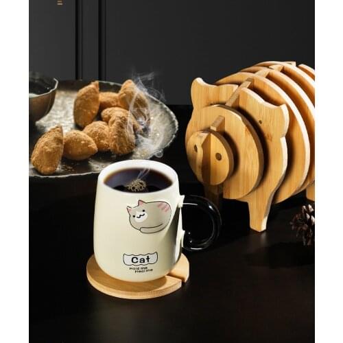 Pig Silicone Mold DIY Epoxy Resin Kitchen Tools Coffee Cup Mat Tray Decoration 3D Combination Abstract Pig Silicone Mold