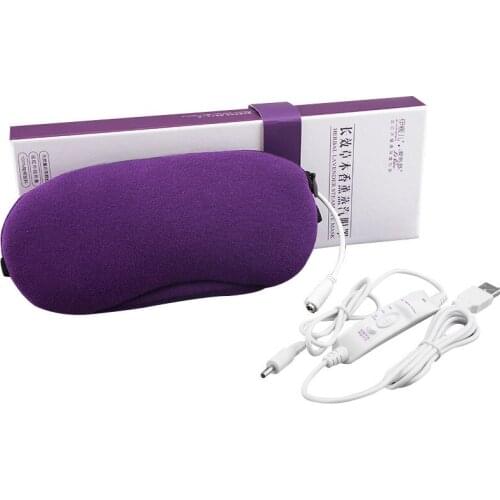 USB Heating Eyeshade Lavender Sleep Mask Eyes Releive Compress Eyeshade Dark Circles Removal Women Men Eye Cover Sleeping Aid