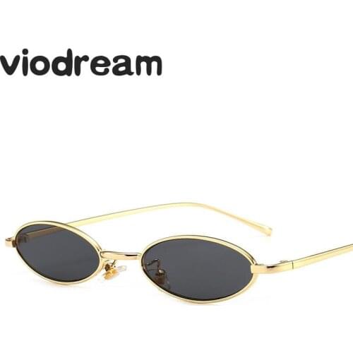 Viodream New Metal Small Oval Frames Sea Color Men Women Sunglasses Steampunk Vintage Sun Glasses Oculos De Sol Feminino 2696