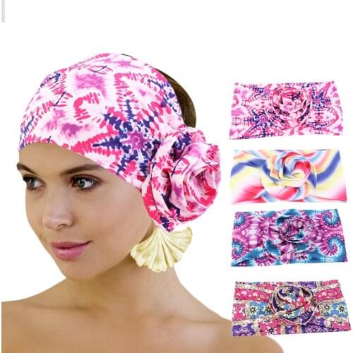 New Cotton Headband for Women Floral Knot Headwear For Ladies Make Up Hair Wrap Wide Elastic Hair Accessories Hair Band Turban