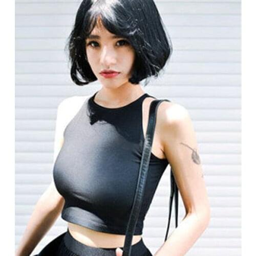 Women Tank Tops Sexy Fitness Bandage Short Tanks Female Hot Sale Black T Shirt New Summer Women Sleeveless Cropped Tops