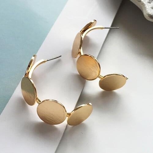 Simple Gold Silver Color Open C Hoop Earrings For Women Vintage Minimalist Geometric Round Circle Earrings Fashion Jewelry 2020