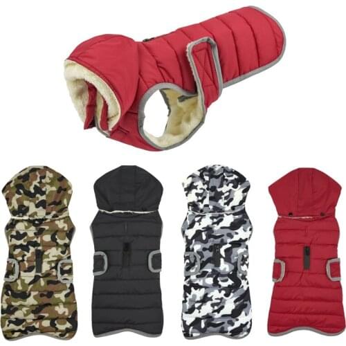 Winter Dog Jacket Warm Dog Clothes For Labrador Waterproof Big Dog Hooded Coat Chihuahua French Bulldog Pet Outfit Vest S-2XL