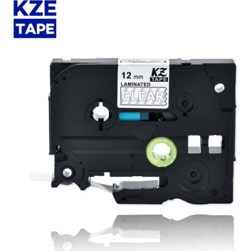1pcs KZE 12mm 135 White on Clear Laminated Label Tape Cassette Cartridge ribbon compatible for p-touch label printers Tze-135