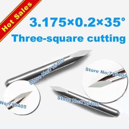 10Pcs 3.175mm Tool-Tip 0.2mm 35 degree three-square cutting tools/carving Cutters Three Face CNC Router Bits