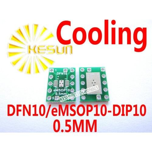10PCS DFN10 eMSOP10 turn DIP10 0.5MM Pitch With Cooling IC adapter Socket / Adapter plate PCB Connector