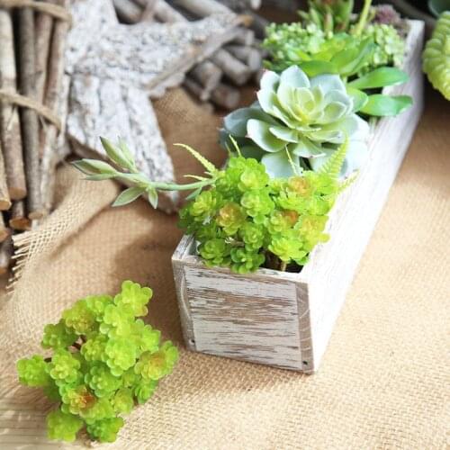 10CMGreen Flocking Artificial Succulents Plants Bonsai Desktop Fake Plants ValentinesDay Wedding Decoration Plante Artificielle