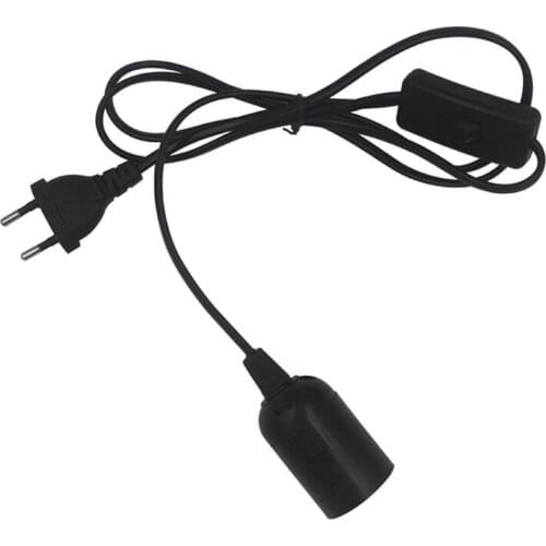 2PCS 1.8m Power Cord Cable E27 Lamp Bases EU plug with switch wire for Pendant LED Bulb e27 Hang lamp Socket Holder