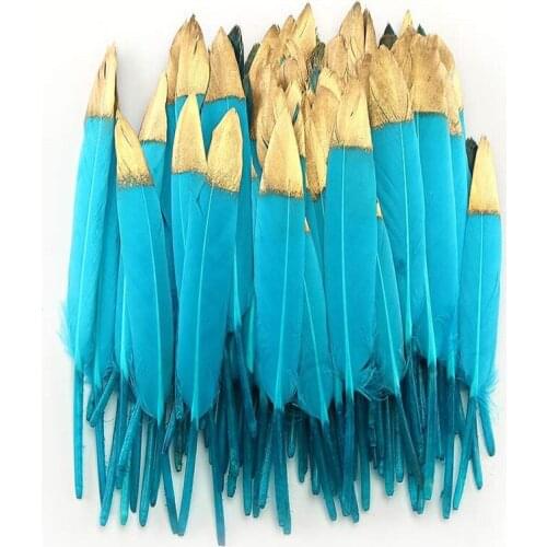 20pcs Gold Duck Feathers DIY Dream Catcher Needlework Crafts Plumas Wedding Party Dress Decorations Accessories Plumes 10-15CM