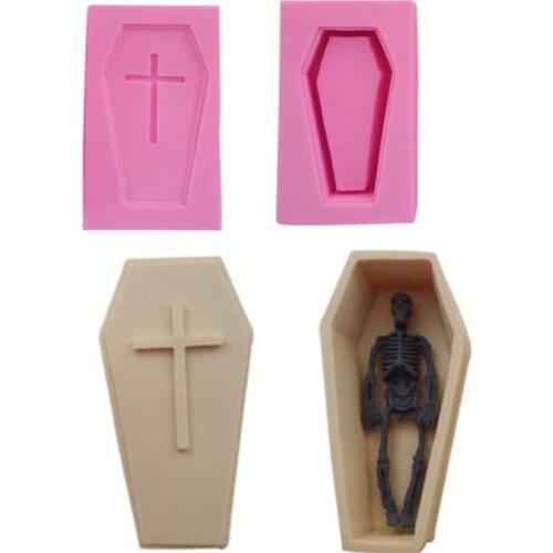 4pcs/set high quality Halloween Coffin and Skull Fondant Cake Molds for Kitchen Baking Sugarcraft Decoration Tools T0710