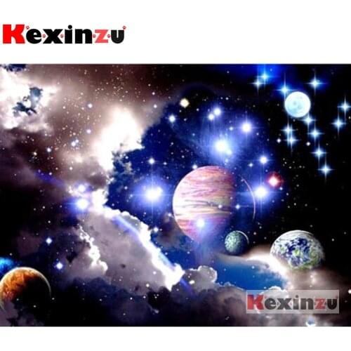 KEXINZU 5D Diamond Painting Full Square Universe Scenery Diamond Embroidery Cross Stitch Planet Kit Gift Home Decoration y0430