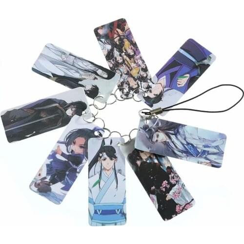 8Pcs/Set Anime Mo Dao Zu Shi Key Chain The Founder of Diabolism Cartoon Character Keychain Phone Pendant Fans Gift