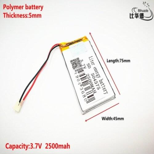Good Qulity 3.7V,2500mAH,504575 Polymer lithium ion / Li-ion battery for TOY,POWER BANK,GPS,mp3,mp4