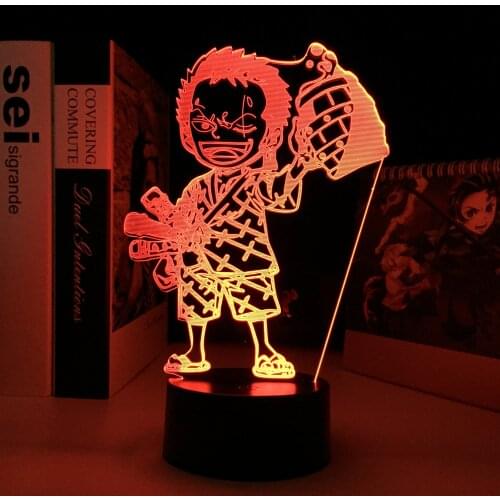 Anime Figure Cute Zoro 3D Touch Sensor Colorful Nightlight Child Night Light Bedroom Decor Light Zorro Gift LED Lamp