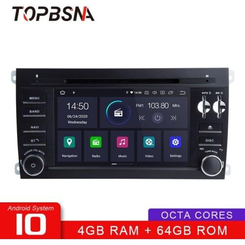 TOPBSNA 2 Din Android 10 Car DVD Player For Porsche Cayenne 2003-2010 WIFI Multimedia Car Radio Stereo 8 cores 4G+64G Video Auto