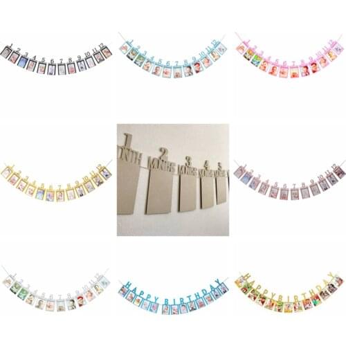 12 Months Photo Frame Banner Baby 1st Happy Birthday Decorations Baby Shower 1st Baby Boy Girl My First Year Party Supplies