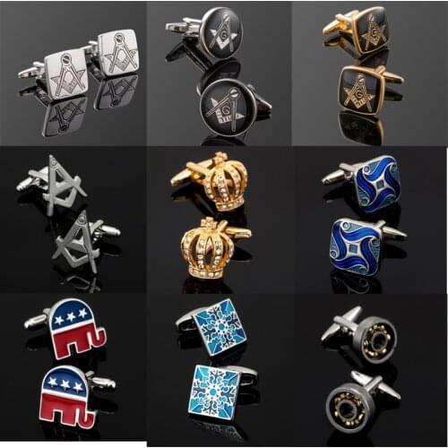 Free shipping 18 new high-end mens shirt cufflinks Chinese knot clover Masonic Cufflinks French shirt jewelry brand cufflinks
