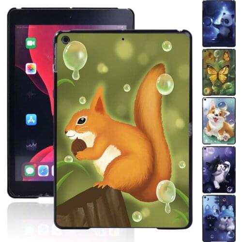 Cute Animal Series Pattern Case for Apple IPad 8 2020 8th Generation 10.2 Inch Tablet Plastic Durable Shell Cover Case+Stylus