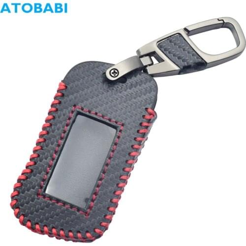 Carbon Leather Car Key Case For Starline A93 A63 A39 A36 A66 A96 Two Way Car Alarm System LCD Remote Control Fob Protector Cover