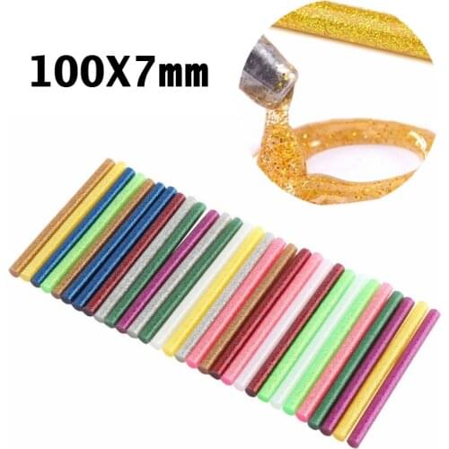 Colored Hot Melt Glue Sticks Adhesive Assorted Glitter Glue Stick Professional For Electric Glue Gun Craft 30Pcs/set 7x100mm