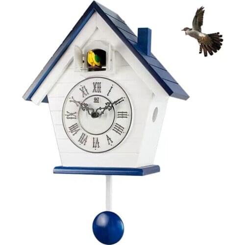 Wood Cuckoo Clock Mechanism Bird Living Room Pendulum Clock Wall Bell Garden Modern Bedroom Decor Gift Bathroom Clock Scenic