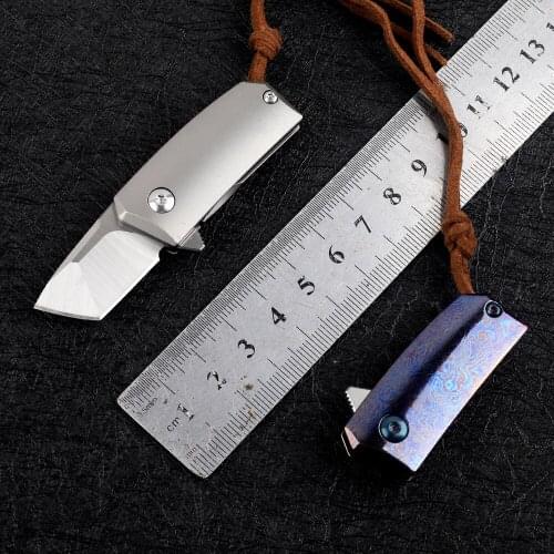 Nine thorn mini M390 steel TC4 titanium alloy handle outdoor sharp hunting self-defense tool multifunctional fruit folding knife