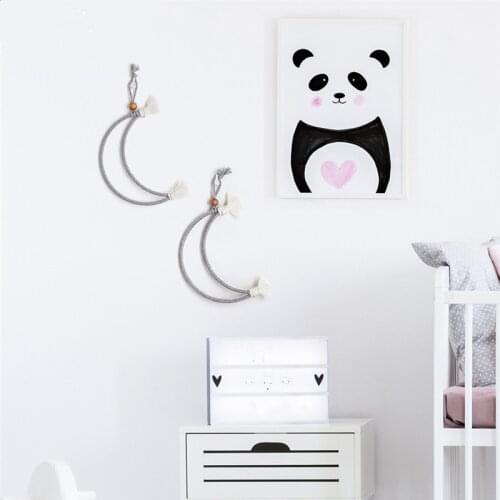Home Wall Hanging Decoration Moon Shape Handmade Ornament Living Room Festival Bedroom Decor Girl Children Gifts Pendant