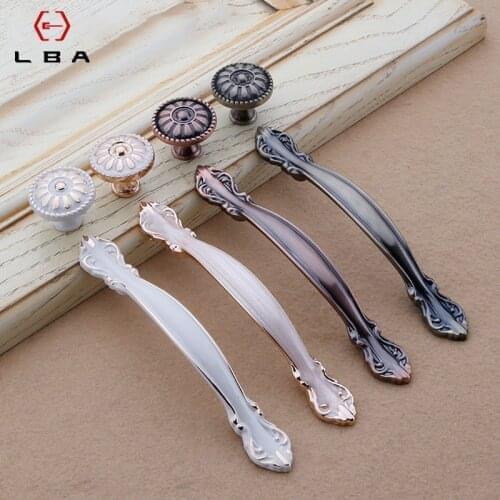 European Style Cabinet Handles Solid Zinc Alloy Kitchen Cupboard Pulls Drawer Knobs Furniture Handle For High End Decoration