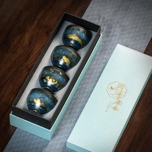 Porcelain Kung Fu TeaCup Set Personal Cup Master Cup Modern Household High-Grade Hand Gift All the Way to Have You Tea bowl