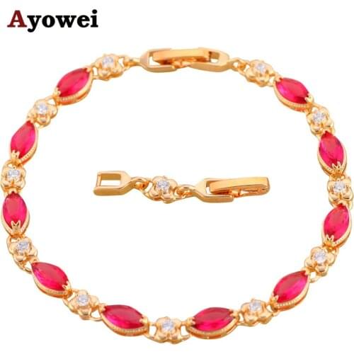 Crystal design Gold color Bracelets Style AAA Zircon & Rose Crystal Health Nickel & Lead free Fashion jewelry TB290A