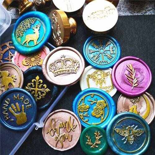 Exquisite Paint Seal On The Birthday Card Retro Diy Envelope Stamps Bee elk Ornament Classic Wedding Invitations Wax Stamps