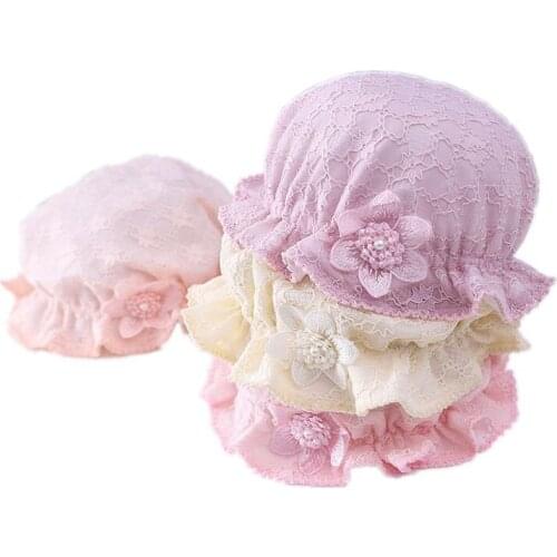 Baby Girl Cap For Newborn Baby Hat Fashion Kids Flower Bucket Hat Children Lace Princess Caps Summer Outdoor Sun Hats Cap 3-12M