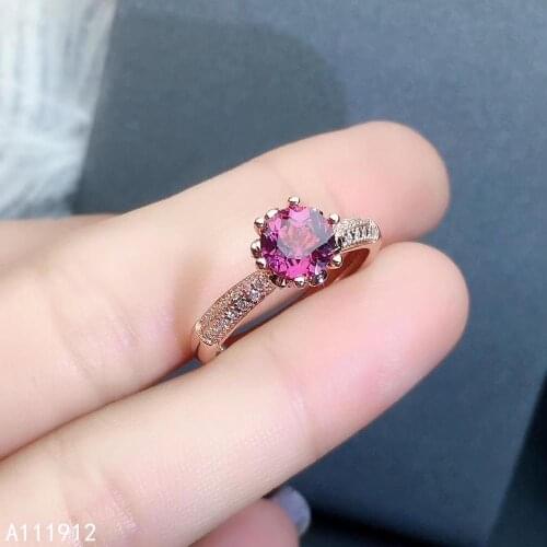 KJJEAXCMY fine jewelry natural garnet 925 sterling silver adjustable gemstone women ring support test luxury trendy