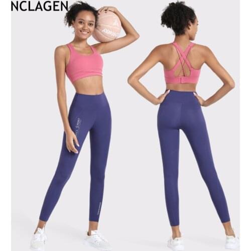 NCLAGEN Yoga Sets Women Gym Buttery-Soft Naked-feel Fabric Athletic Active Fitness Stretch Sports Bra Pants Workout Sportwear