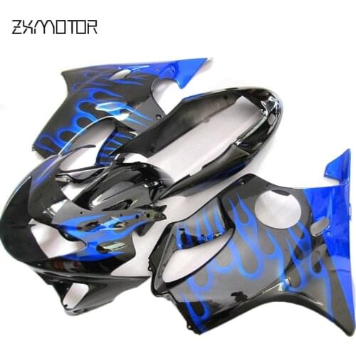 Blue Flames Black Injection Mold Bodyworks Fairing kits for Honda CBR600 F4 1999 2000 fairing set cbr 600 f4 99 00 HB06