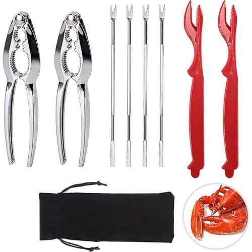 Big deal Crab Crackers and Tools, Lobster - 2 Crab Leg Crackers and 4 Crab Leg Forks Sturdy & Durable & Rustproof &Reusable