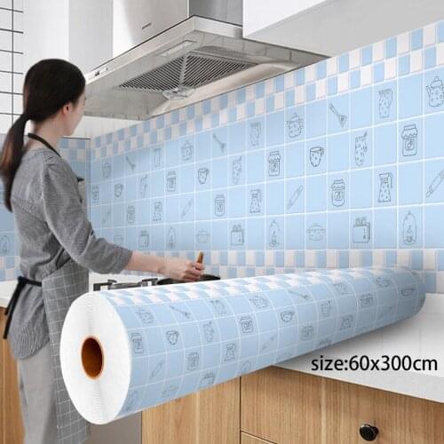 300Cm Kitchen Wallpapers Aluminum Coating Waterproof Modern Living Room Self Adhesive Contact Wall Stickers Home Decor