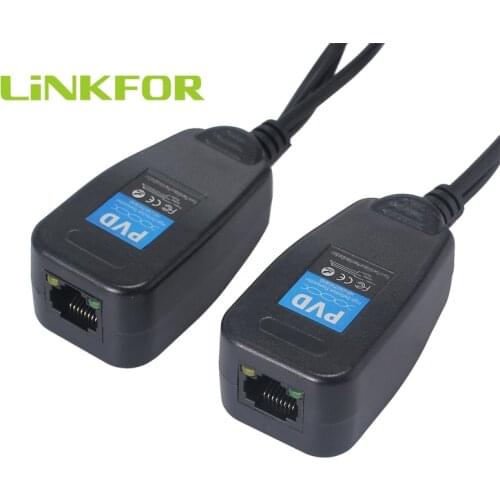 LiNKFOR BNC to RJ45 CAT5 Video Data Power Balun UTP Connector For CCTV PTZ Camera Gold CCTV Coax BNC Video Power Balun