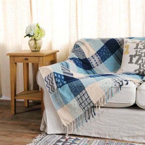 LOVINSUNSHINE Blue Design Blanket Throw Sofa Cover Slipcover High Quality Europe Style Stitching Travel Plane Blanket tt44