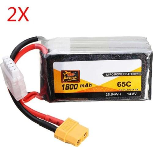Best Deal Rechargeable Lipo Battery ZOP Power 14.8V 1800mAh 65C 4S Lipo Battery XT60 Plug