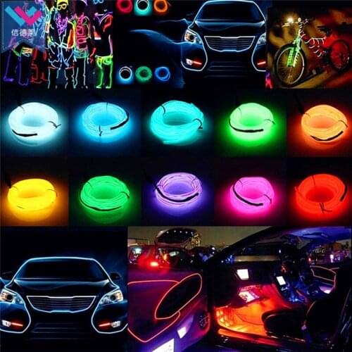Neon Light 1M/2M/3M/5M El Led Neon Wire Under Car Flexible Soft Tube Lights Christmas LED Strip