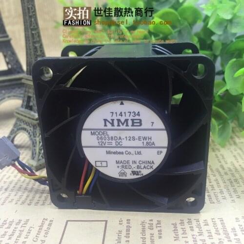 NMB-MAT 06038DA-12S-EWH 1 DC 12V 1.8A 60x60x38mm 4-Wire Server Cooling Fan