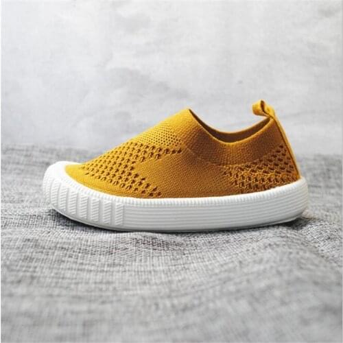 Spring new childrens shoes woven fabric childrens cloth shoes boys' and girls' soft soled anti slip slip sleeve casual shoes