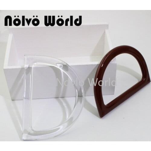 2-10-20 pieces 12X8.5cm transparent coffee plastic purse handle,transparent handbag D handle,women crochet bag plastic handles
