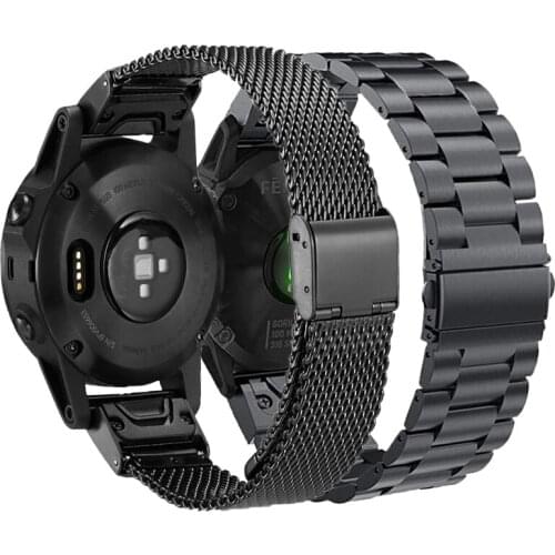 Watchband For Garmin Fenix 6 6X Pro 5 5X Plus 3HR 5S 6S Stainless Steel Band Forerunner 945 Quick Release Wrist Strap 26 22 20mm