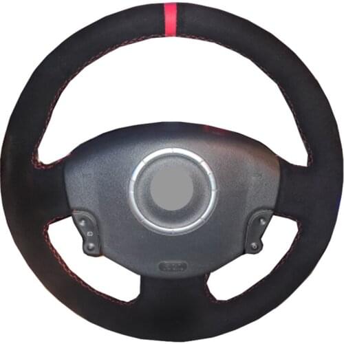 Hand Sewing Car Steering Wheel Cover Wrap Suede Cow Leather For Renault Megane 2 Scenic 2 (Grand Scenic) Kangoo 2 2008 2009-2013
